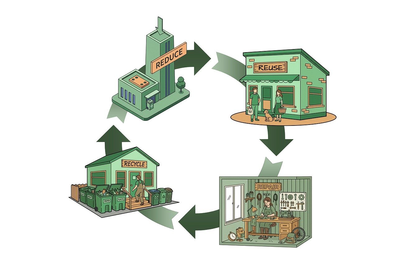 d&eacute;couvrez les principes de l'&eacute;conomie circulaire, un mod&egrave;le durable visant &agrave; r&eacute;duire les d&eacute;chets, r&eacute;utiliser les ressources et pr&eacute;server l'environnement pour un avenir responsable.